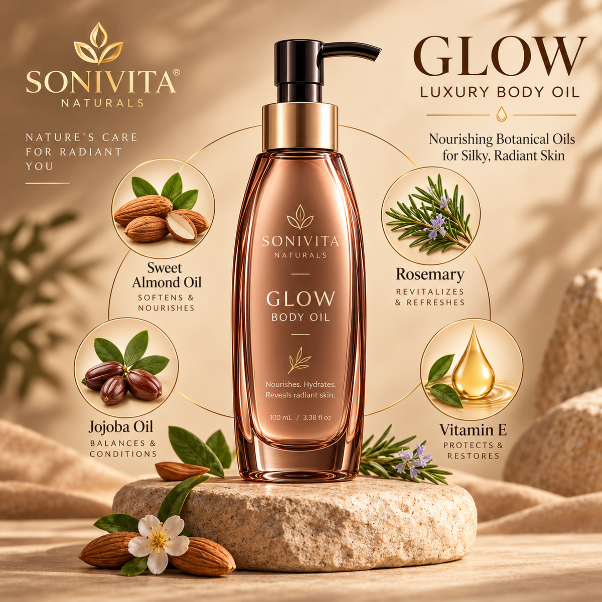 SoniVita Glow Körperöl — 100 ml